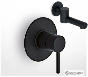 Eurorama TONDA Μίκτης εντοιχισμού 1 εξόδου &amp; Στόμιο Περι/μενο 15,5 εκ.Ø 25χιλ Black Matt