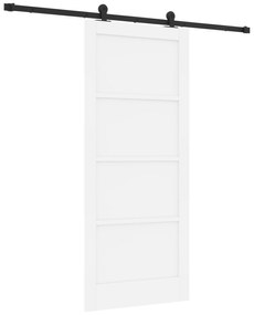 vidaXL Συσκευή Συσκευών με Σετ Υλικών Λευκό 86x198.5 εκ Συμπαγές Ξύλο Πεύκου