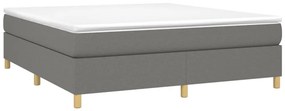 vidaXL Κρεβάτι Boxspring με Στρώμα Σκούρο Γκρι 180x200 εκ Υφασμάτιν
