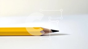 Intra Συλλεκτικό Ξύλινο Παζλ Plywood 4mm - Κίτρινο μολύβι σε λευκή επιφάνεια Σε Ξύλινο Κουτί - Διαστάσεις: 10x10 cm – 25 κομμάτια