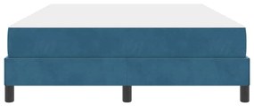 vidaXL Κρεβάτι box spring με στρώμα Σκούρο Μπλε 140 x 200 cm Βελούδο