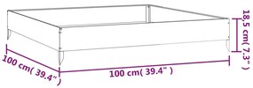 Ζαρντινιέρα 100 x 100 x 18,5 εκ. από Ατσάλι Σκληρυθέν στον Αέρα - Καφέ