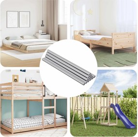 vidaXL Ράβδοι Με Σπείρωμα 12 pcs Ασημί M6 x 120 χλμ Μέταλλο