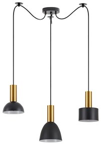 Φωτιστικό Οροφής Adept Flex 77-8944 40x40x300cm 3xE27 60W Black-Gold Homelighting