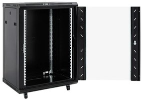 vidaXL Καμπίνα Δικτύου 15U 19" IP20 Μαύρη 53x40x80 εκ.