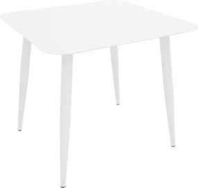 Τραπέζι Vista pakoworld αλουμίνιο σε λευκή απόχρωση 80x80x72εκ