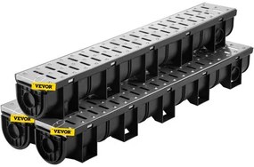 VEVOR Drainage Trench Driveway Channel Drain Kit Metal Grate-5.8