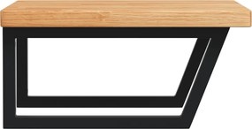 vidaXL Ράφι Νιπτήρα Τοίχου από Ατσάλι / Μασίφ Ξύλο Δρυός