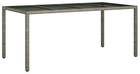 vidaXL Τραπέζι Κήπου για Φαγητό Γκρι 190 x 90 x 75 cm Πολυ ράταν