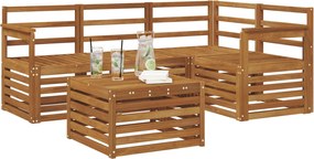 vidaXL Σειρά Καναπέ Εξωτερικού 5 pcs Φυσικό