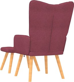 vidaXL Πολυθρόνα Relax Μπορντό Υφασμάτινη με Σκαμπό