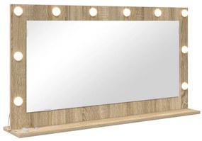 vidaXL Καθρέφτης τουαλέτας  Sonoma Oak MDF, Γυαλί 100 x 55 x 18 εκ.