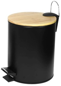 Κάδος Απορριμμάτων 1556 5Lt 20x26cm Bamboo Black Mat Karag Bamboo,Ορείχαλκος