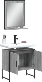vidaXL Σετ Επίπλων Μπάνιου 2 Τεμαχίων Γκρι Sonoma Επεξεργασμένο Ξύλο