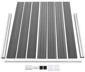 vidaXL Σετ Πάνελ Περίφραξης Γκρι 526 x 146 εκ. από WPC