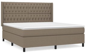 Κρεβάτι Boxspring με Στρώμα Taupe 180x200 εκ. Υφασμάτινο - Μπεζ-Γκρι