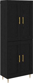 vidaXL Highboard Μαύρη Οξυά 69,5 x 34 x 180 εκ. Επεξεργασμένο ξύλο