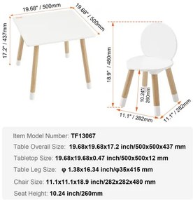 VEVOR Kids Table and 2 Chairs Set, Toddler Table and Chair Set, Children Multi-Activity Table for Art, Craft, Reading, Learning