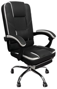 Καρέκλα Γραφείου OPTISEAT Μαύρο/Λευκό PVC/Μέταλλο 67x65x105-115cm-14960025