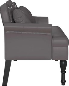 vidaXL Καναπές Chesterfield Γκρι 120,5 x 65 x 75 εκ. Τεχνητό Δέρμα