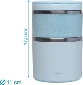 Βρεφικό Θερμοδοχείο Φαγητού με 2 Θαλάμους Blue 930ml. Kiokids
