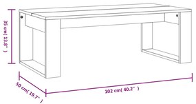 Τραπεζάκι Σαλονιού Λευκό 102x50x35 εκ. από Επεξεργασμένο Ξύλο - Λευκό