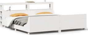 vidaXL Σκελετός Κρεβ. Χωρίς Στρώμα Λευκό 200x200 εκ Μασίφ Πεύκο