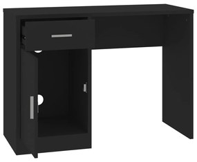 vidaXL Γραφείο με Συρτάρι &amp; Ντουλάπι Μαύρο 100x40x73 εκ. Επεξεργ. Ξύλο