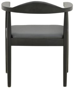 Καρέκλα - Πολυθρόνα Joube rubberwood σε μαύρο με μαύρο pu μαξιλάρι 59x48x73εκ 2αδα 59x48x73 εκ.