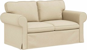 vidaXL Καναπές 120cm 2 pcs Κρεμ Μέταλλο