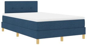 vidaXL Κρεβάτι Box Spring με Στρώμα Μπλε 120x200 εκ Ύφασμα
