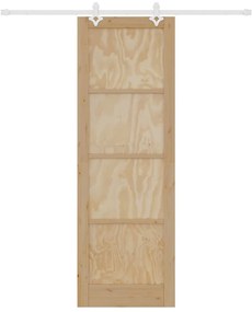 vidaXL Συρόμενη Πόρτα Φυσικό και λευκό 78 x 232 cm