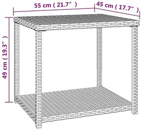 Τραπεζάκι Βοηθητικό Καφέ 55 x 45 x 49 εκ. από Συνθετικό Ρατάν - Καφέ