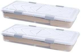 VEVOR Under Bed Storage with Wheels 31.7x15.6x6.9 In Rolling Storage Bags 4 Pack