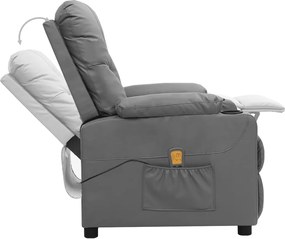 vidaXL Πολυθρόνα Μασάζ Γκρι από Συνθετικό Δέρμα