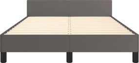 vidaXL Πλαίσιο Κρεβατιού χωρίς στρώμα Γκρι 120x190 εκ.Συνθ. Δέρμα