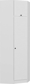 Μονοφυλλη Ντουλαπα Γωνιακη Λευκο KALEO 52x74x235