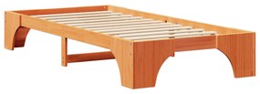 vidaXL Κρεβάτι Κερωμένο Καφέ 100x200 cm από Μασίφ Ξύλο Πεύκου