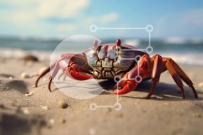 Intra Συλλεκτικό Ξύλινο Παζλ Plywood 4mm - Όμορφη κοντινή εικόνα ενός καβουριού στην παραλία Σε Ξύλινο Κουτί - Διαστάσεις: 10x10 cm – 25 κομμάτια