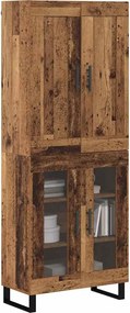 vidaXL Highboard 2 pcs Παλιό ξύλο 69,5 x 34 x 180 εκ.