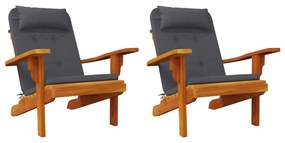 vidaXL Μαξιλάρια Καρέκλας Adirondack 2 τεμ. Ανθρακί από Ύφασμα Oxford