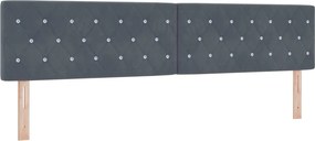 vidaXL Κρεβάτι Box Spring με Στρώμα και LED Σκούρο Γκρι 200 x 200 cm