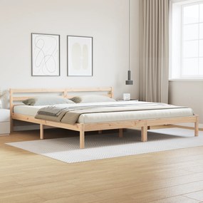 vidaXL Κρεβάτι με Κεφαλάρι 200x220 εκ. Μασίφ Ξύλο Πεύκου