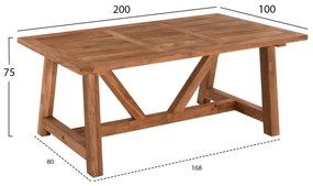 ΤΡΑΠΕΖΙ ΤΡΑΠΕΖΑΡΙΑΣ  PLUTON RECYCLED TEAK ΣΕ ΦΥΣΙΚΟ ΧΡΩΜΑ 200X100X75Yεκ.