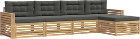 vidaXL Σειρά Καναπέ Εξωτερικού 5 pcs Άσπρο και Ανθρακί