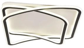 Πλαφονιέρα Οροφής D50x50cm LED 80w 8800lm 3CCT Μαύρo Μέταλλο Λευκό Ακρυλικό 42038-Black/white