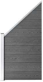 vidaXL Πάνελ Περίφραξης 2 Τετράγωνα + 1 Κεκλιμένο Γκρι 446x186 εκ. WPC