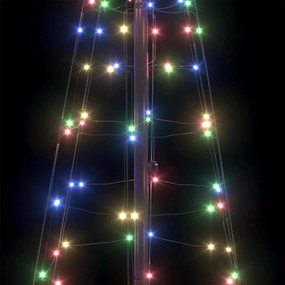 vidaXL Χριστουγεννιάτικο Δέντρο LED με Σφήνες Εδάφους Πολύχρωμο 250 cm