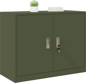 vidaXL Ντουλάπι αποθήκευσης Ελιά Πράσινη 90 x 40 x 70 cm Ατσάλι