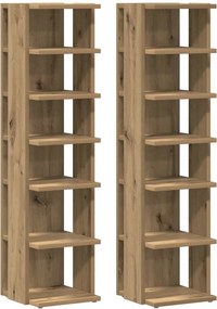 vidaXL Παπουτσοθήκες 2 τεμ. Αρτισιανή Δρυς 28x27x102 εκ. Επεξ. Ξύλο